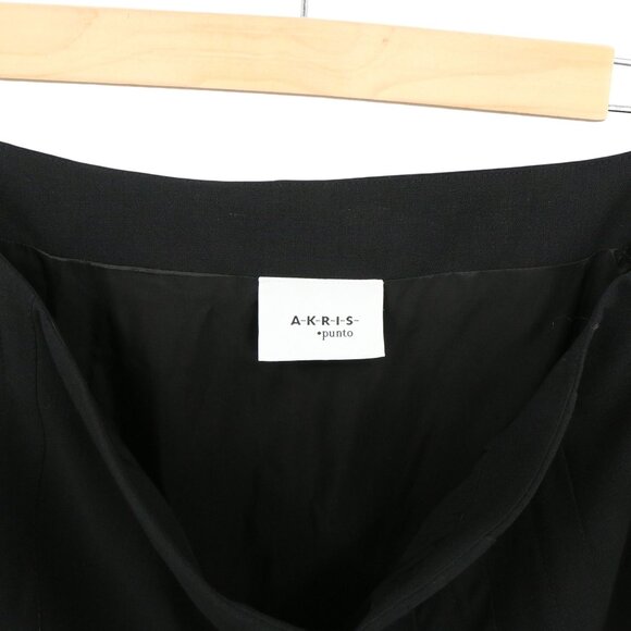 NWT Akris Punto Black Pleated Bubble Hem Wool Skirt 10 - Picture 6 of 6